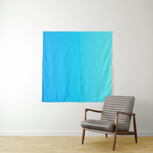 Blauwe kleurverloop wandkleed (In Situ (horizontaal))