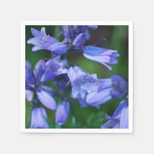 blauwe klokbloemen servetten (Voorkant)