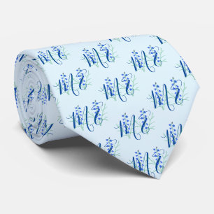 Blauwe klokjes Monogram Heren Das