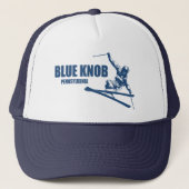 Blauwe knop Pennsylvania Skier Trucker Pet (Voorkant)