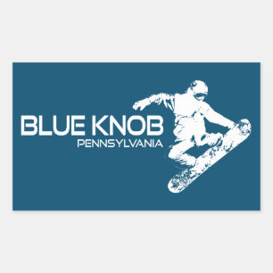 Blauwe knop Pennsylvania Snowboarder Rechthoekige Sticker