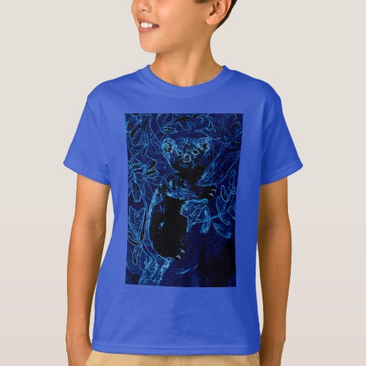 Blauwe koala Tree Art T-shirt (Voorkant)