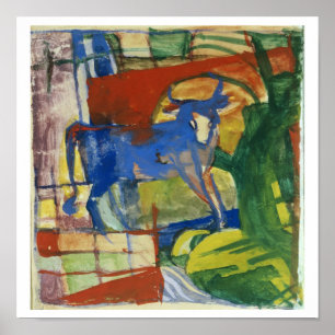 Blauwe Koe, 1914 (tempera op papier) Poster
