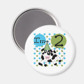 Blauwe Koe 2e Verjaardag Magneet (Voorkant / Achterkant)