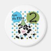 Blauwe Koe 2e Verjaardag Magneet (Voorkant)