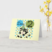 Blauwe Koe 2e verjaardag overhemden en geschenken Kaart (Gele Bloem)