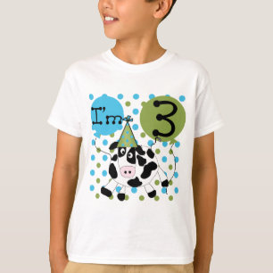 Blauwe Koe 3e verjaardag overhemden en cadeaus T-shirt