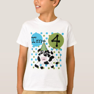 Blauwe Koe 4e verjaardag overhemden en cadeaus T-shirt