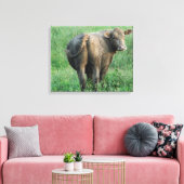 Blauwe Koe Canvas Afdruk (Insitu (Woonkamer))