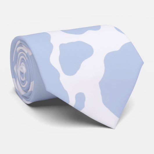Blauwe koe vlekken dierprintpatroon stropdas (Opgerold)