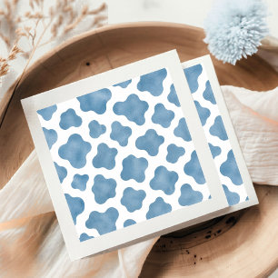Blauwe Koeienprint Kleine Cowboy Baby Shower Servet
