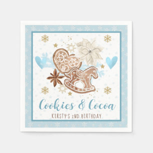 Blauwe Koekjes & Cacao 2e Verjaardagsfeest Servett Servet