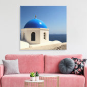 Blauwe koepel op Santorini Canvas Afdruk (Insitu (Woonkamer))