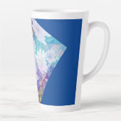 Blauwe koffie Mok met White Daisy bloemen (Rechts)