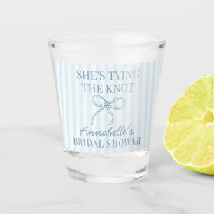 Blauwe Kokette Strik Pastelkleurige Knoop Bruiloft Shot Glas
