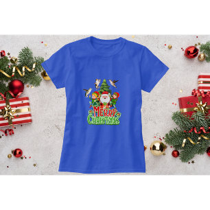 Blauwe Kolibrie Kerst T-shirt met Elfjes