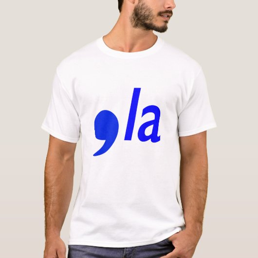 Blauwe komma t-shirt (Voorkant)