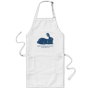Blauwe konijn Apron - Wil je wat konijn, hè? Lang Schort