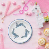 Blauwe konijn papieren bordje (Feest)