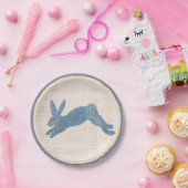 Blauwe konijn papieren bordje (Feest)