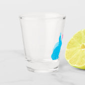 Blauwe konijnen en roze hart shot glas (Links)