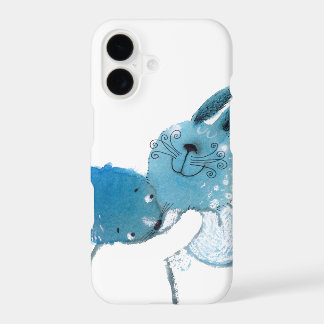  blauwe konijnen IPHONE-geval