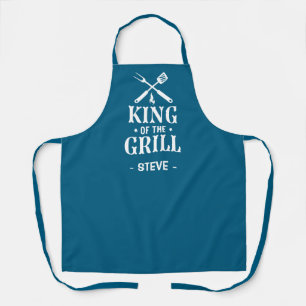Blauwe Koning van de Grill Persoonlijke BBQ Schort
