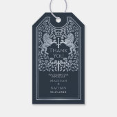 Blauwe Koninklijke Leeuw Middeleeuwse Zwaard bruil Cadeaulabel (Achterkant)