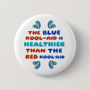 Blauwe Kool Aid RONDE KNOP Button 5,7 Cm