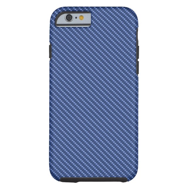 Blauwe koolstofvezelbasis Case-Mate iPhone case (Achterkant)