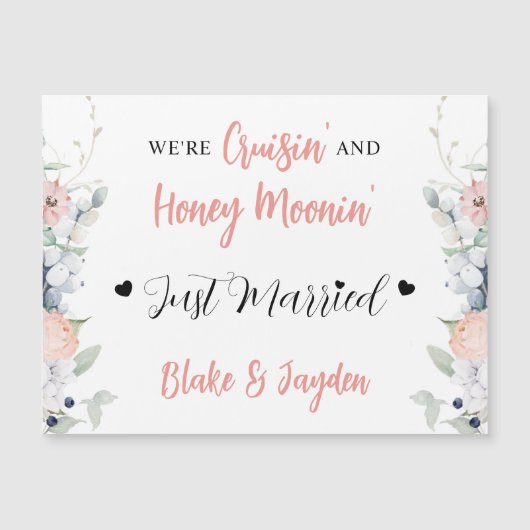 Blauwe koraal bloemenbruid en bruidegom Cruise mag (Voorkant)