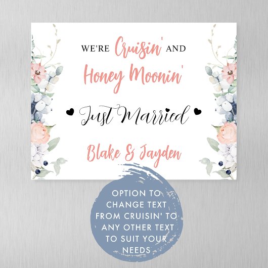 Blauwe koraal bloemenbruid en bruidegom Cruise mag