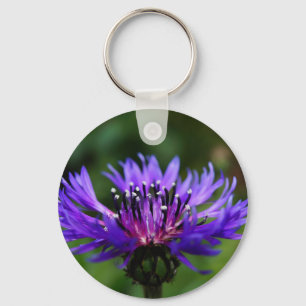 Blauwe Korenbloem Bloesem Bloemen Vrede Liefde Lot Sleutelhanger