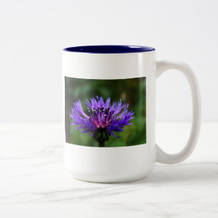 Blauwe Korenbloem Bloesem Vrede Liefde Bestemming Tweekleurige Koffiemok