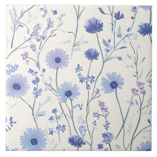 Blauwe korenbloem tegeltje