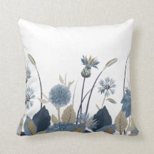 Blauwe Korenbloemen, Dahlias, Distels Worp Kussen