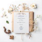 Blauwe korenbloemen & tarwe Modern White Wedding Programma