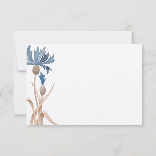 Blauwe korenbloemen & Tarwegebied Moderne QR-Code RSVP Kaartje (Achterkant)