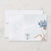 Blauwe korenbloemen & Tarweveld Blauwe bruiloft Save The Date (Achterkant)