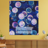 Blauwe kosmische Orbs Canvas Afdruk (Insitu (Woonkamer))