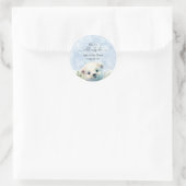Blauwe Koude Buiten Polar Beer Winter Baby shower Ronde Sticker (Tas)