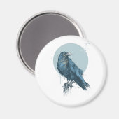 Blauwe kraaimagnet magneet (Voorkant / Achterkant)