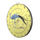 Blauwe kraanvogel cartoon dartbord (Voorkant Rechts)