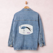 Blauwe kraanvogel cartoon denim jacket (Hangar)