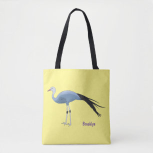 Blauwe kraanvogel cartoon draagtas