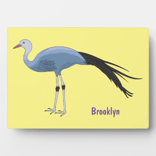 Blauwe kraanvogel cartoon fotoplaat (voorkant)