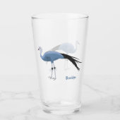 Blauwe kraanvogel cartoon glas (Voorkant)