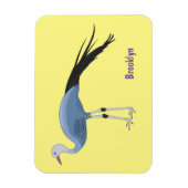 Blauwe kraanvogel cartoon magneet (Verticaal)