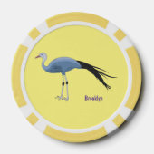 Blauwe kraanvogel cartoon poker chips (Achterkant)