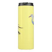 Blauwe kraanvogel cartoon thermosbeker (Achterkant)